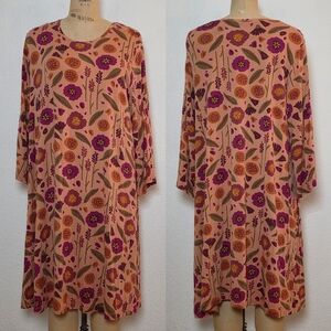 Gudrun Sjoden Orange Floral Soft Hana Midi Dress